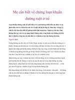 Tài liệu Mẹ cần biết về chứng loạn khuẩn đường ruột ở trẻ docx