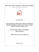 Giải pháp hoàn thiện hoạt động marketing mix đối với dịch vụ MyTV của công ty phần mềm và truyền thông VASC