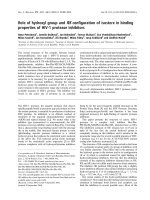 Tài liệu Báo cáo khoa học: Role of hydroxyl group and R/S conﬁguration of isostere in binding properties of HIV-1 protease inhibitors docx