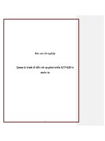 Quản lý kinh tế đối với sự phát triển KTNQD ở nước ta