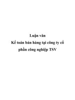 Luận văn Kế toán bán hàng tại công ty cổ phần công nghiệp TSV
