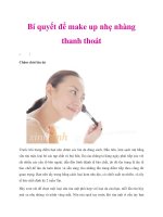 Tài liệu Bí quyết để make up nhẹ nhàng thanh thoát ppt