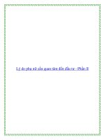 Tài liệu Lý do phụ nữ cần quan tâm đến đầu tư - Phần II doc