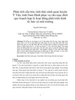 Phân tích cấu trúc sinh thái cảnh quan huyện ý yên, tỉnh nam định phục vụ cho mục đích quy hoạch hợp lý hoạt động phát triển kinh tế, bảo vệ môi trường