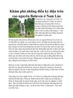 Tài liệu Khám phá những điều kỳ diệu trên cao nguyên Bolaven ở Nam Lào ppt