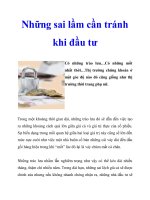 Tài liệu Những sai lầm cần tránh khi đầu tư potx