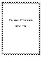 Tài liệu Mật ong - Trong uống, ngoài thoa pptx