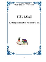 Tài liệu TIỂU LUẬN: Kỹ thuật sản xuất cà phê sữa hòa tan docx
