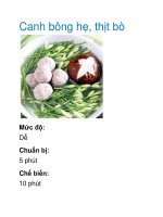 Tài liệu Canh bông hẹ, thịt bò pdf