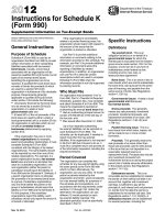 Tài liệu 2012 Instructions for Schedule K (Form 990) pdf