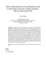 Một số biện pháp quản lý hoạt động đào tạo hệ cử nhân quản lý giáo dục tại khoa sư phạm   đại học quốc gia hà nội