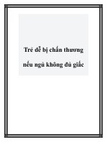 Tài liệu Trẻ dễ bị chấn thương nếu ngủ không đủ giấc docx