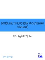 Tài liệu ĐẦU TƯ NƯỚC NGOÀI VÀ CHUYỂN GIAO CÔNG NGHỆ potx