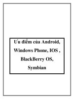 Tài liệu Ưu điểm của Android, Windows Phone, IOS , BlackBerry OS, Symbian pptx