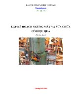 Tài liệu LẬP KẾ HOẠCH NGỪNG MÁY VÀ SỬA CHỮA CÓ HIỆU QUẢ doc