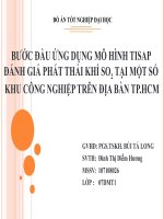 bước đầu ứng dụng mô hình tisap đánh giá khí thải so2 tại khu công nghiệp