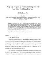 Pháp luật về quản lý nhà nước trong lĩnh vực báo chí ở việt nam hiện nay