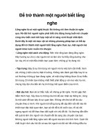 Tài liệu Để trở thành một người biết lắng nghe docx