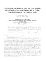 Nghiên cứu xác lập cơ sở khoa học phục vụ phát triển bền vững làng nghề quảng bố, xã quảng phú, huyện lương tài, tỉnh bắc ninh