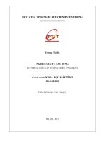 Nghiên cứu và xây dựng hệ thống hỏi đáp hướng miền ứng dụng