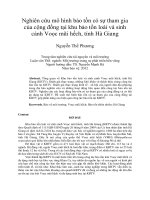 Nghiên cứu mô hình bảo tồn có sự tham gia của cộng đồng tại khu bảo tồn loài và sinh cảnh voọc mũi hếch, tỉnh hà giang