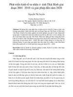Phát triển kinh tế tư nhân ở tỉnh thái bình giai đoạn 2001  2010 và giải pháp đến năm 2020