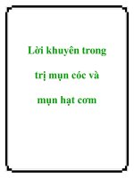 Tài liệu Lời khuyên trong trị mụn cóc và mụn hạt cơm ppt