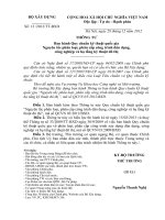 Tài liệu TT12.2012-BXD (thay TT33) - Quy chuẩn kỹ thuật quốc gia Nguyên tắc phân loại, phân cấp công trình dân dụng, công nghiệp và hạ tầng kỹ thuật đô thị pptx