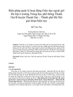 Biện pháp quản lý hoạt động giáo dục ngoài giờ lên lớp ở trường trung học phổ thông thanh oai b huyện thanh oai – thành phố hà nội giai đoạn hiện nay