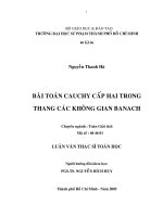 bài toán cauchy cấp hai trong thang các không gian banach