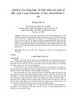 Nghiên cứu tổng hợp và tính chất của một số dẫn xuất 1 aryl tetrazole và bis  thiazolidin 4 on