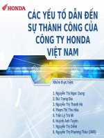 Tài liệu CÁC YẾU TỐ DẪN ĐẾN SỰ THÀNH CÔNG CỦA CÔNG TY HONDA VIỆT NAM docx