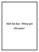 Tài liệu Khô âm đạo - Đừng quá chủ quan pptx