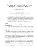 Biện pháp dạy   học môn toán tại trường trung học cơ sở yên hoà, hà nội