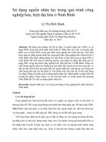 Sử dụng nguồn nhân lực trong quá trình công nghiệp hóa, hiện đại hóa ở ninh bình