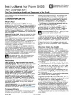 Tài liệu Instructions for Form 5405 (Rev. December 2011) First-Time Homebuyer Credit and Repayment of the Credit pdf