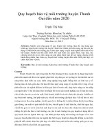 Quy hoạch bảo vệ môi trường huyện thanh oai đến năm 2020