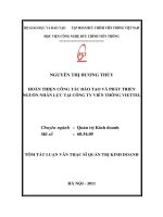 Hoàn thiện công tác đào tạo và phát triển nguồn nhân lực tại công ty viễn thông viettel