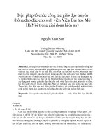 Biện pháp tổ chức công tác giáo dục truyền thống đạo đức cho sinh viên viện đại học mở hà nội trong giai đoạn hiện nay