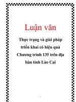 Tài liệu Luận văn: Thực trạng và giải pháp triển khai có hiệu quả Chương trình 135 trên địa bàn tỉnh Lào Cai pptx