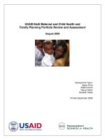 Tài liệu USAID/Haiti Maternal and Child Health and Family Planning Portfolio Review and Assessment pdf