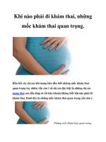 Tài liệu Khi nào phải đi khám thai, những mốc khám thai quan trọng pptx