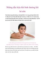 Tài liệu Những dấu hiệu bất bình thường khi bé nôn pptx