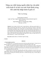 Nâng cao chất lượng nguồn nhân lực cho phát triển kinh tế xã hội của tỉnh ninh bình trong bối cảnh hội nhập kinh tế quốc tế