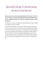 Tài liệu Quá nhiều bài tập về nhà ảnh hưởng xấu đến trẻ như thế nào? pptx