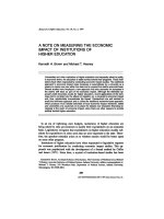 Tài liệu A NOTE ON MEASURING THE ECONOMIC IMPACT OF INSTITUTIONS OF HIGHER EDUCATION ppt