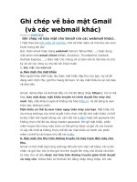 Tài liệu Ghi chép về bảo mật Gmail potx