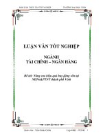 Nâng cao hiệu quả huy động vốn tại NHNo&PTNT thành phố Vinh