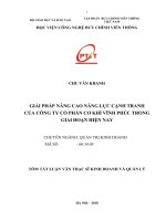 Giải pháp nâng cao năng lực cạnh tranh của công ty cổ phần cơ khí vĩnh phúc trong giai đoạn hiện nay