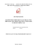 Giải pháp phát triển dịch vụ giá trị gia tăng trên mạng viễn thông cho công ty phần mềm và truyền thông VASC